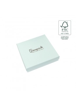 Caja eco FSC® de carton para collar o aderezo de joyeria bisuteria 167x167x33Mm F18