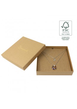 Caja eco FSC® de carton para collar o aderezo interior carton de joyeria bisuteria 167x167x33Mm F18