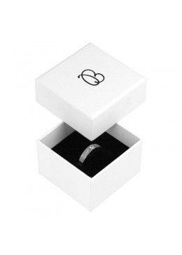 Caja de cartón para anillo sortija de joyería y bisutería color blanco mp-42