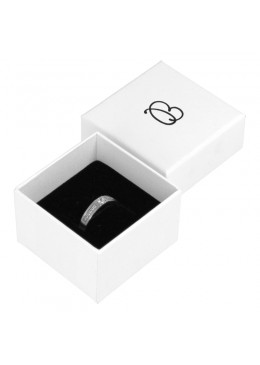 Caja de cartón para anillo sortija de joyería y bisutería color blanco mp-42