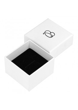 Caja de cartón para anillo sortija de joyería y bisutería color blanco mp-42
