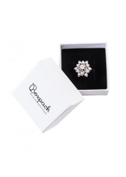 Caja de cartón para anillo sortija de joyería y bisutería color blanco mp-42