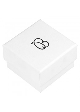 Caja de cartón para anillo sortija de joyería y bisutería color blanco mp-42