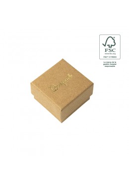 Caja eco FSC® de carton para sortija interior espuma de joyeria bisuteria 51x51x33 Mm F42