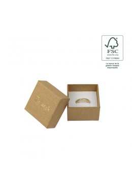 Caja eco FSC® de carton para sortija interior espuma de joyeria bisuteria 51x51x33 Mm F42