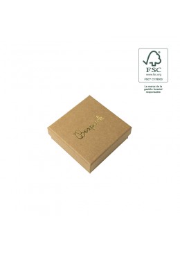 Caja eco FSC® de carton para colgante, anillo y pendientes interior espuma de joyeria bisuteria 86x86x33Mm F81