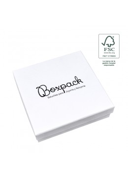 Caja eco FSC® de carton para collar o aderezo de joyeria bisuteria 120x120x35Mm F17