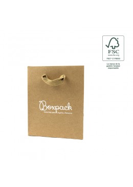 Bolsa de papel ecologica FSC kraft para joyeria bisuteria y relojeria FE-B-M-K