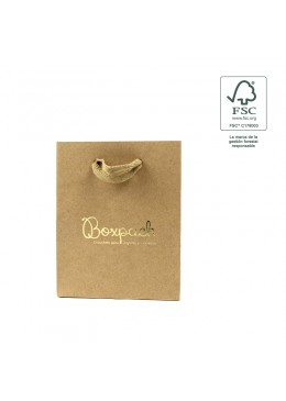 Bolsa de papel ecologica FSC kraft para joyeria bisuteria y relojeria FE-B-M-K