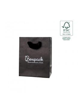 Bolsa de papel ecologica FSC para joyeria bisuteria y relojeria FE-B-M-N