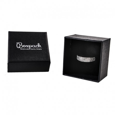 Caja de carton forrada de papel para anillo sortija de joyeria y bisuteria EP-42