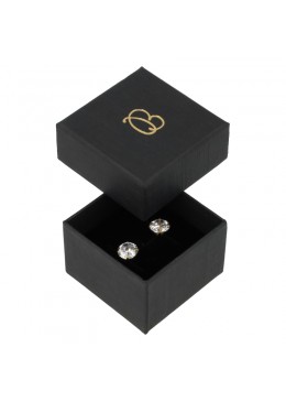 Caja de carton forrada de papel para anillo sortija de joyeria y bisuteria EP-42-N