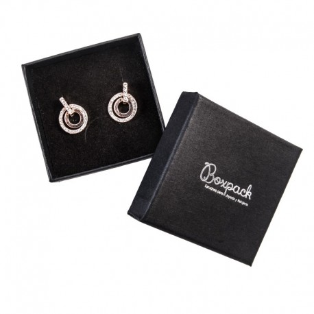 Caja de carton forrada de papel para juego colgante sortija anillo y pendientes de joyeria y bisuteria EP-61