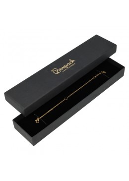 Caja de carton forrada color negro para pulsera de joyeria y bisuteria 235x54x26 mm EP-51-N
