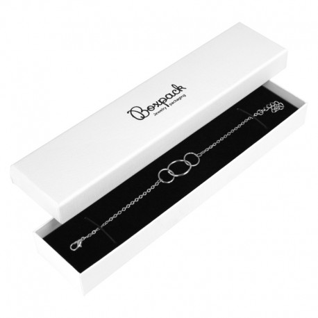 Caja de carton para pulsera extendida color blanco de joyeria bisuteria y joyas 235x54x26 mm MP-51
