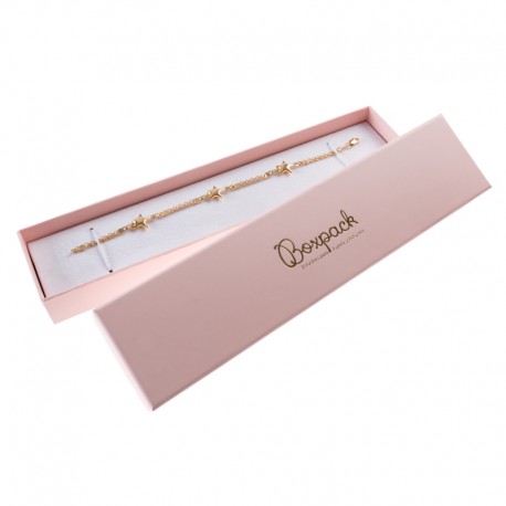 Caja de cartón rosa cuarzo pulsera extendida de joyería bisutería y joyas PI-51