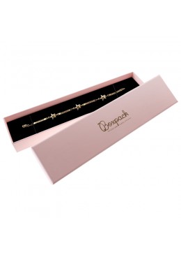 Caja de cartón rosa cuarzo pulsera extendida de joyería bisutería y joyas PI-51