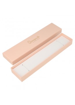 Caja de cartón rosa vacia para pulsera extendida de joyería bisutería y joyas 235x54x26 mm PI-51