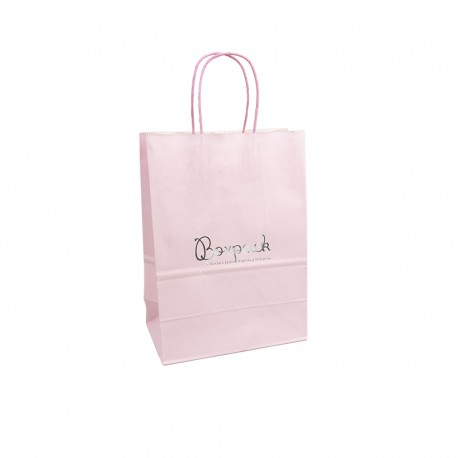 Bolsa rosa de papel economica para joyeria bisuteria y relojeria BE-320