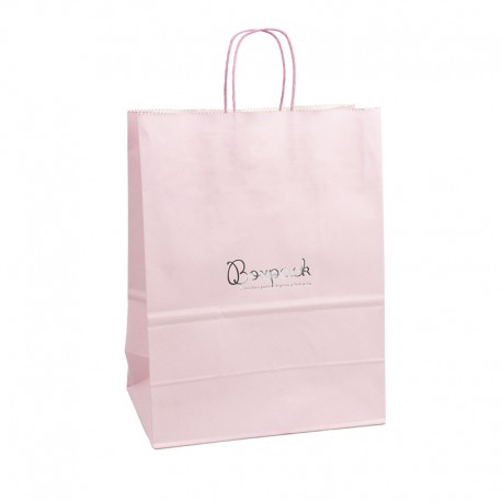 Bolsa rosa de papel economica para joyeria bisuteria y relojeria BE-420