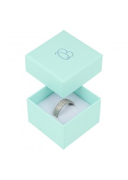 Caja de cartón para anillo sortija de joyería y bisutería color aguamarina AQ-42