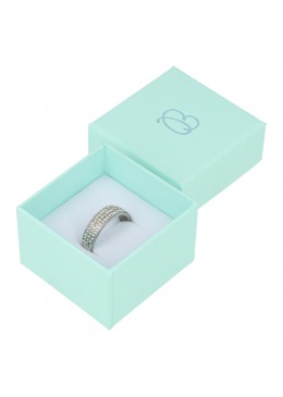Caja de cartón para anillo sortija de joyería y bisutería color aguamarina AQ-42