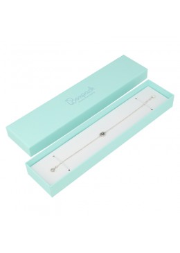 Caja de cartón aguamarina  para pulsera extendida de joyería bisutería y joyas 235x54x26 mm AQ-51