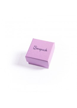 Caja de cartón para anillo o pendientes color morado 51x51x33mm LV42