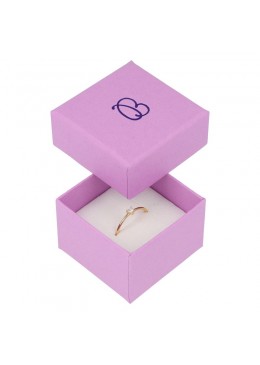 Caja de cartón para anillo o pendientes color morado 51x51x33mm LV-42