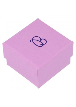 Caja de cartón para anillo o pendientes color morado 51x51x33mm LV-42
