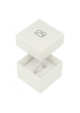 Caja de cartón color marfil para sortija o pendientes de joyería y bisutería IV-42