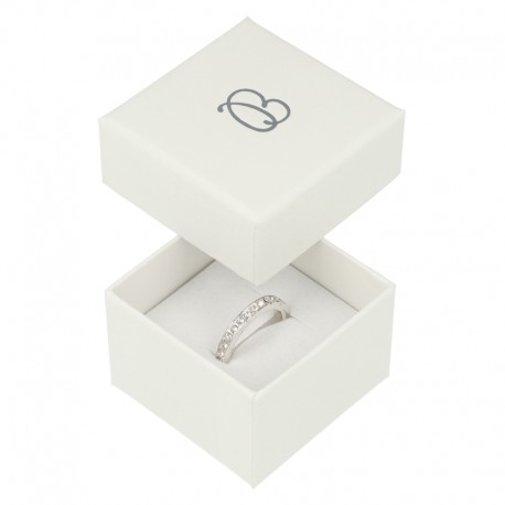 Caja de cartón color marfil para sortija o pendientes de joyería y bisutería IV-42