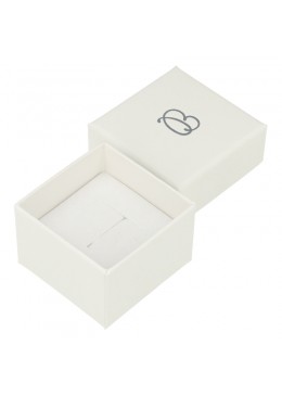 Caja de cartón color marfil para sortija o pendientes de joyería y bisutería IV-42