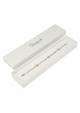 Caja de cartón para pulsera extendida de joyería y bisutería color marfil  233x53x25mm IV-51