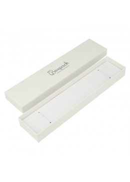 Caja de cartón para pulsera extendida de joyería y bisutería color marfil  233x53x25mm IV-51