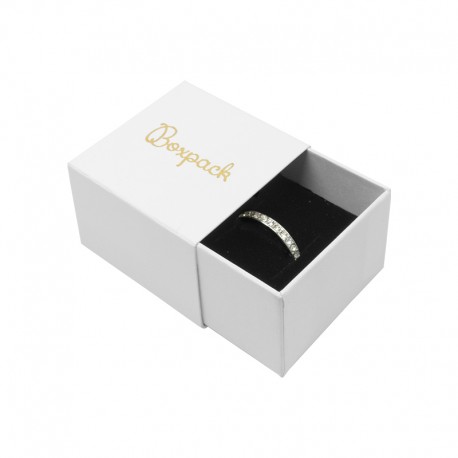 Caja de carton forrada de papel para anillo sortija de joyeria y bisuteria SL-42
