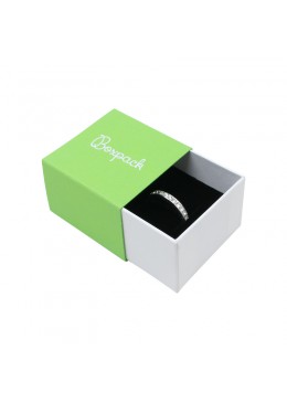 Caja de carton forrada de papel para anillo sortija de joyeria y bisuteria SL-42