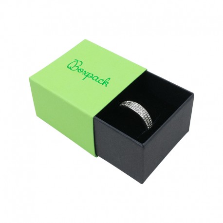 Caja de carton forrada de papel para anillo sortija de joyeria y bisuteria SL-42