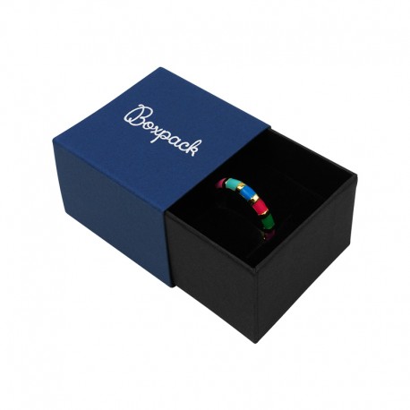 Caja de carton forrada de papel para anillo sortija de joyeria y bisuteria SL-42