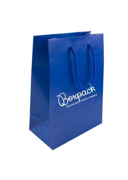 Bolsa de papel mate para joyeria bisuteria y relojeria azul B-L