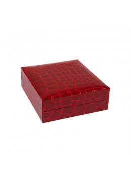 Estuche para conjunto de joyeria bisuteria 86x91x32mm rojo CR-4-J