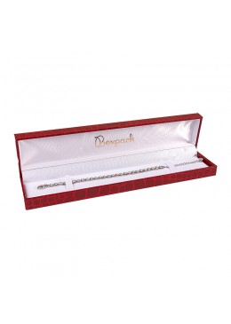 Estuche para pulsera extendida de joyeria bisuteria 227x50x28mm rojo CR-5-PE