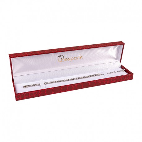 Estuche para pulsera extendida de joyeria bisuteria 227x50x28mm rojo CR-5-PE
