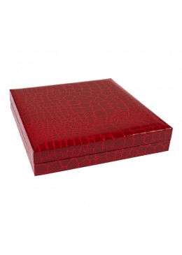 Estuche para collar de joyeria bisuteria 160x160x32mm rojo CR-7-C