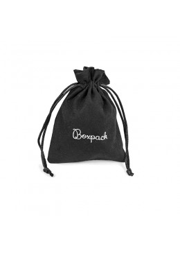 Bolsa de suede negra con cierre de cordones para joyeria y bisuteria 95x120 Mm S-302