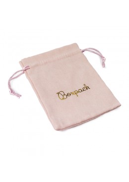 Bolsa de suede rosa empolvado con cierre de cordones para joyeria y bisuteria 105x145 Mm S-303