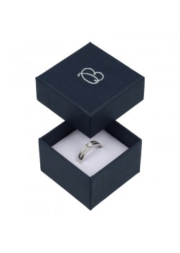 Caja de carton azul para anillo sortija de joyeria y bisuteria EP-42-a