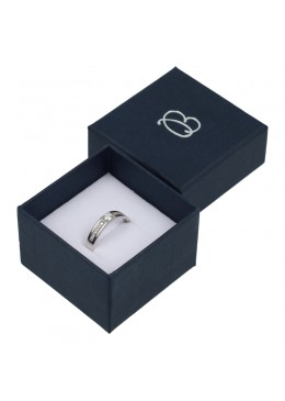 Caja de carton azul para anillo sortija de joyeria y bisuteria EP-42-a