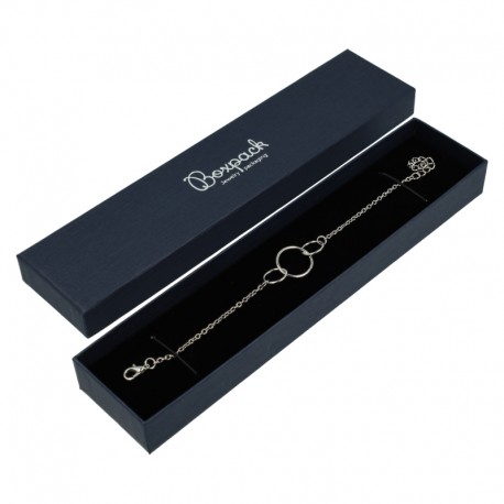 Caja de carton azul para pulsera de joyeria y bisuteria 235x54x26 mm EP-51-A