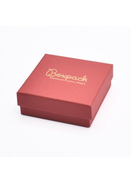 Caja de carton roja para juego colgante sortija anillo y pendientes de joyeria y bisuteria EP-81-r